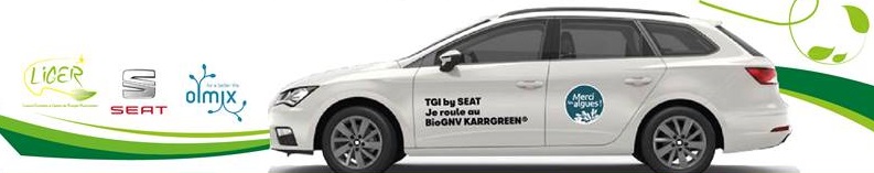 Le 4 décembre 2018 à Locminé, essayez la SEAT Leon TGI avitaillée en bioGNV Karrgreen boosté aux algues bretonnes